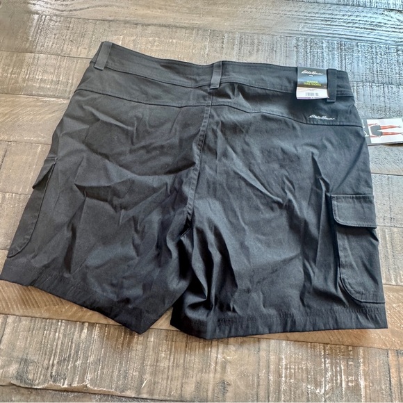 Eddie Bauer Summer Trail Shorts Black UPF 30+ Size 14 NWT Nylon Spandex Cargo - Picture 7 of 11